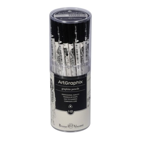 Chernographic pencil 3.0 mm artgraphix zefir "Helpit", HB, three -sided, plastic case-1