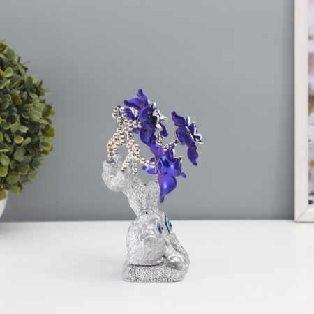 Souvenir from the evil eye "Blooming wood. Eggy with a gold settlement" silver, blue 16x5.5x18.5 cm-1