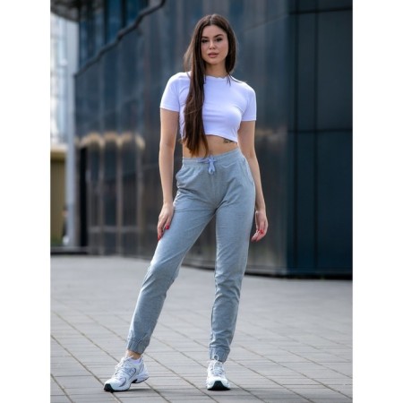 Women's pants, size 46, gray color-4