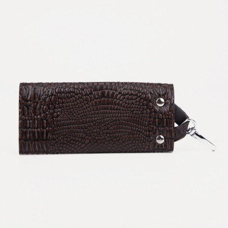 Key on the button, length 11 cm, 7 carbines, brown color-1