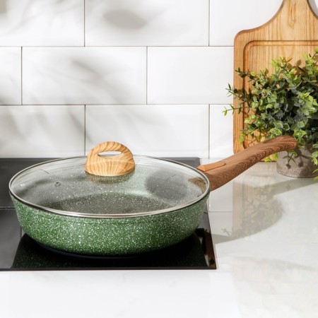 Forest frying pan "Forest", d = 28 cm, glass cover, removable handle, anti -stick coating-9