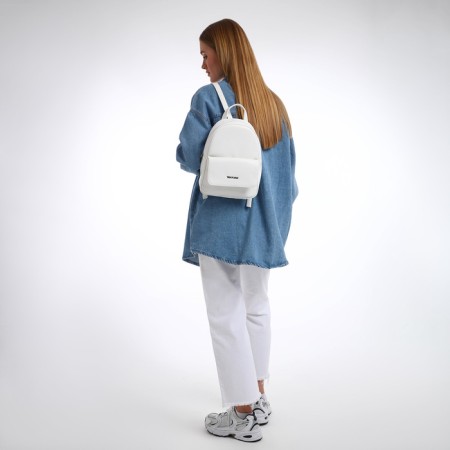 Women's backpack city, Textura, white color-8