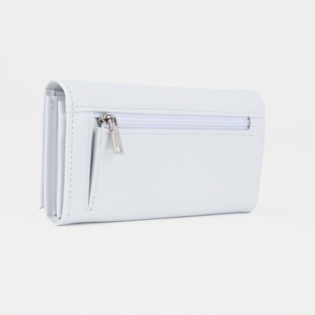 Women's wallet on the button, white color-1