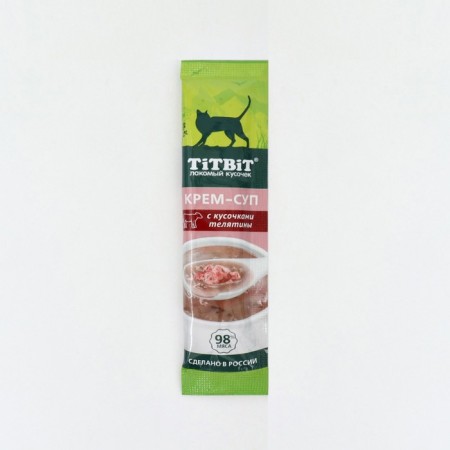 Titbit cream-cream for cats with pieces of veal, 10 g-3