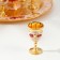 Set of wine jug, 6 glasses and tray "Istanbul. Red roses, patterns" White with gold