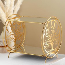 Dessers stand 2-tier Tree, 28 × 19 × 27 cm, golden color of gold