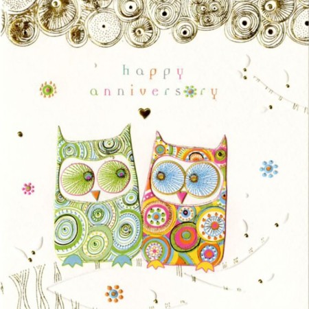 Turnowsky postcard “Two Owls”, vertical, 16.7x11.8 cm-1