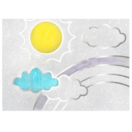 Colored paper, coloring, A4, 6 sheets, 1 color, with sparkles, one -way, in a package, 80 g/m², blue tractor-6