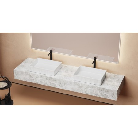 ABBER RECHTECK AC2216 sink, overhead, 510x370x120 mm, white-3