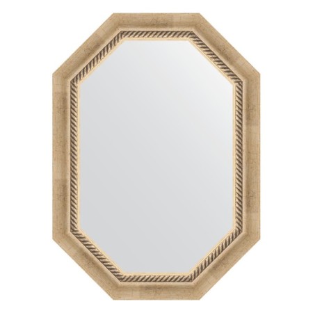 Mirror in the baguette frame, aged silver with weaving 70 mm, 53x73 cm