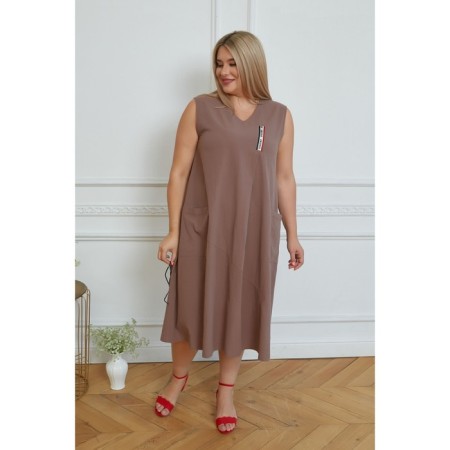 Sarafan female, size 64, brown color-2