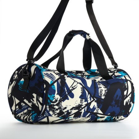 Sports bag, textura, average size, green/white color-3