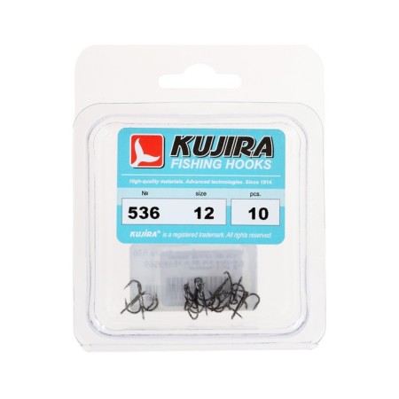 Triple hooks Kujira 536, color BN, No. 12, 10 pcs.