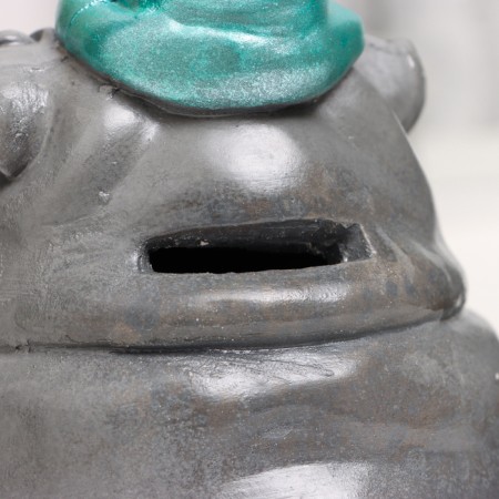 Pigger "Sharpei with coins" 15x10x14cm, gray-3