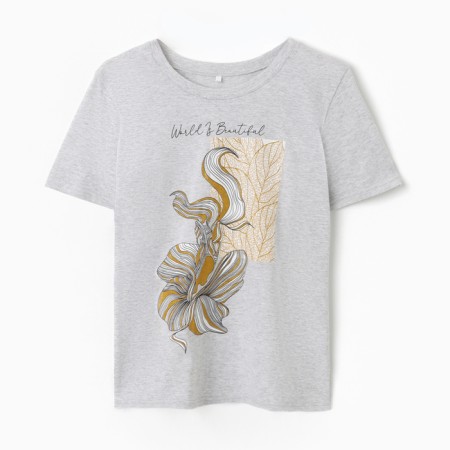Female pajamas (T -shirt/Bridges), gray melange color, size 48-8