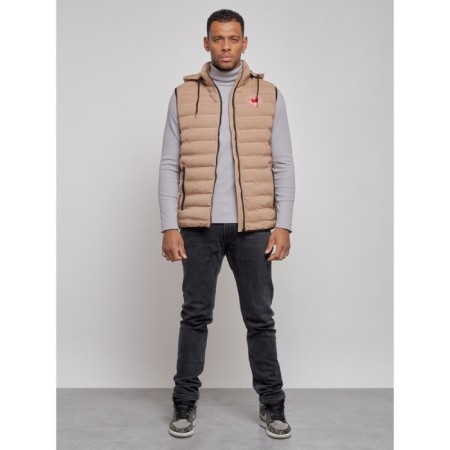 Warmed male vest, size 48, color light brown