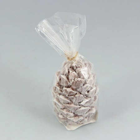 New Year's candle "Kedrovaya bump", 7 cm, brown with white, mix-2