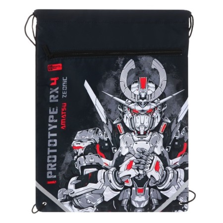 A bag for shoes with a pocket of 480 x 360 mm, a phoenix, a reflective strip, with a "robot handle"-1