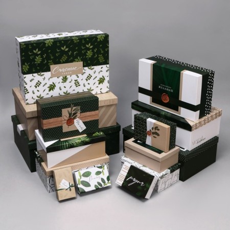 A set of boxes 15 in 1, gift packaging, “eco”, 12 x 7 x 4 cm - 44 x 31 x 15 cm-1
