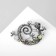 Brooch "Galiotis" chameleon, green color in black silver