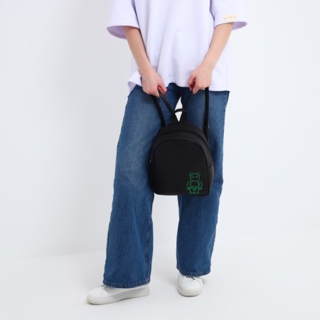 School backpack of artificial leather "Neon" 27x23x10 cm-7