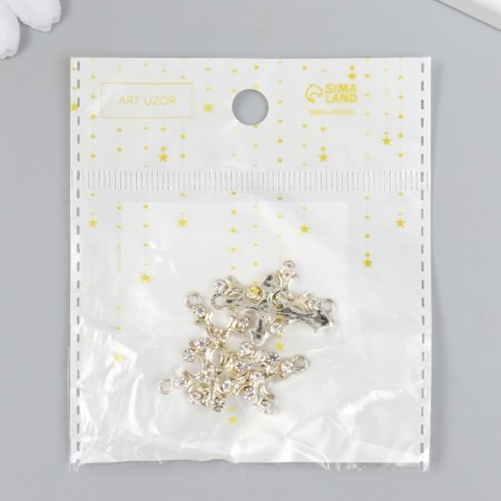 Decor for creativity Metal "Cross" gold, rhinestones 2.5x1.7 cm-4
