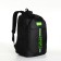 Youth backpack with a zipper, 4 pockets, black/green color