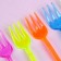 Plastic forks, in a set 12 pieces, color mix