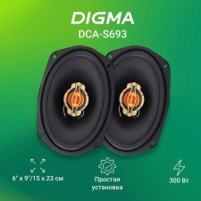 Acoustic system DIGMA DCA-S693 15x23 cm, RMS 140W, MAX 300W, 3-lane, set 2 pcs