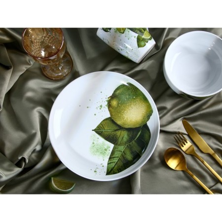 Ceramic plate "juicy lime", 22.5 cm, white color-6
