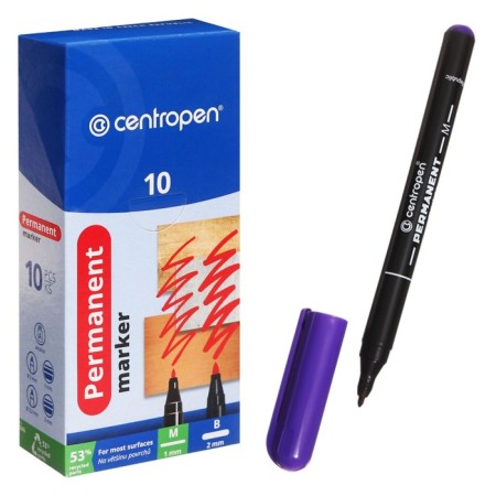 Permanent marker 2.0 mm centropen 2846, line 1 mm, purple color-3