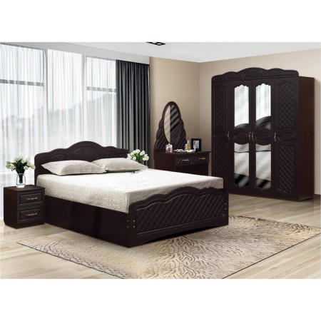 Venice 5 bedside table with 2 boxes, the color of the wenge / wenge silk matte-2
