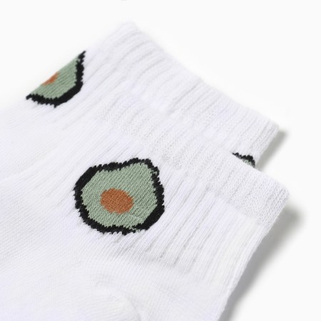 Women's socks "Avocado", white color, rr 23-1