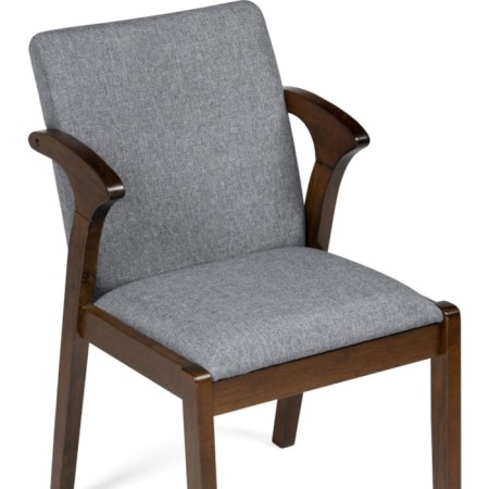 Wooden stool Artis array of gvee/fabric, Cappuccino/gray 49x58x84 cm-4