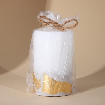Interior candle white with concrete (Potal), 9.5 x 6 cm-1