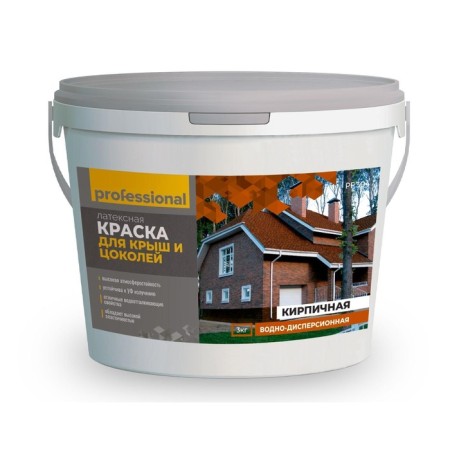 Paint for roofs and basements, 3 kg, brick color