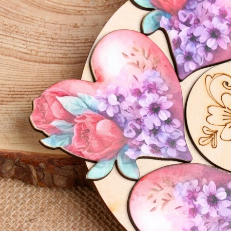 Hot "large heart from flowers", 20 cm, juniper-2