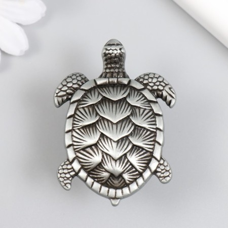 Handle for the casket Metal "Turtle" aged silver 6.1x4.4 cm