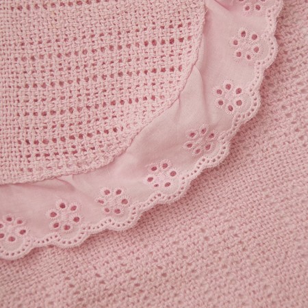 Knitted blanket, size 80x100 cm, pink color-3