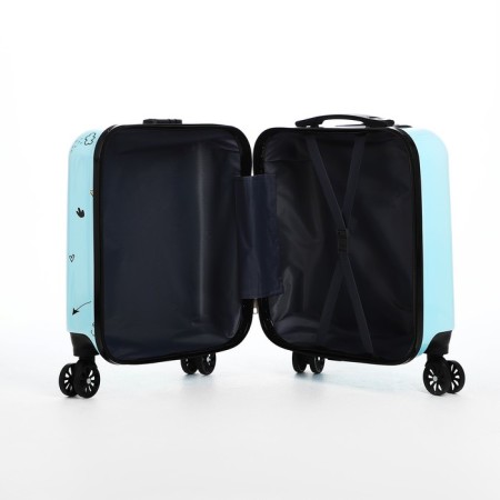 Small 18 suitcase, lightning department, 4 wheels, blue color-7