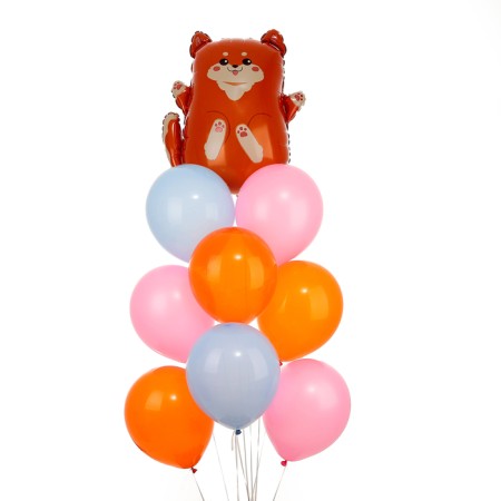 A set of balloons "Siba-Inu", foil, latex, 9 pcs.-1