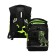 School backpack, 40 x 25 x 22 cm, Grizzly, ergonomic back, laptop compartment, black/green