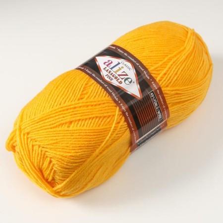 Yarn "Lanagold fine" 49% wool, 51% acrylic 390m/100g (216 Canary)-1