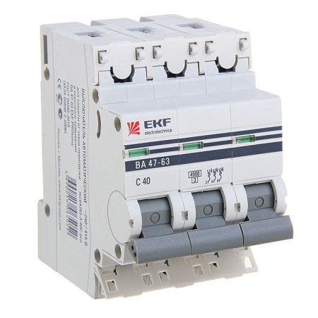 Automatic circuit breaker EKF Proxima, 3P, modular, 40 A