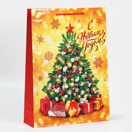 Laminated vertical “gold and snowflakes”, l 28 x 38 x 9 cm, New Year-1