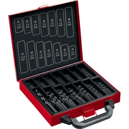 Set of drill on metal bison, p4m2, cylindrical shank, 1-10 mm, 99 pcs, class B, case