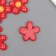 Decor for creativity plastic "Red flower with yellow" 2.8x3x1 cm