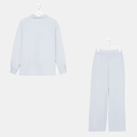 Пижама женская (рубашка и брюки) KAFTAN "Basic" размер 48-50, цвет серо-голубой-8