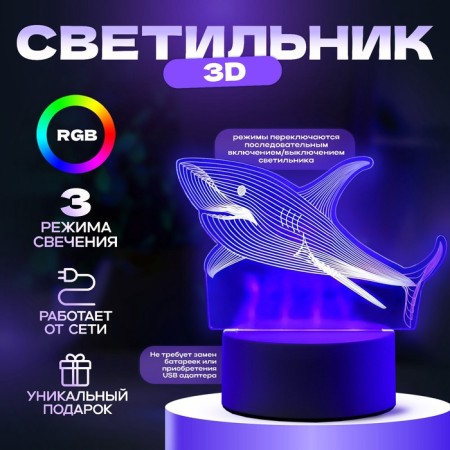 Light "Shark" Led RGB from the network 9.5x15x14 cm Risalux