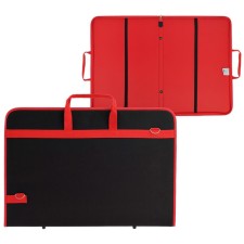 Folder for drawings and drawings for artists A2, 640 x 450 x 30 mm, handles, textile, shoulder belt, estado, black/red kant